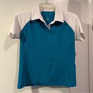 Nike Golf - women’s Teal and White Short-Sleeve Polo